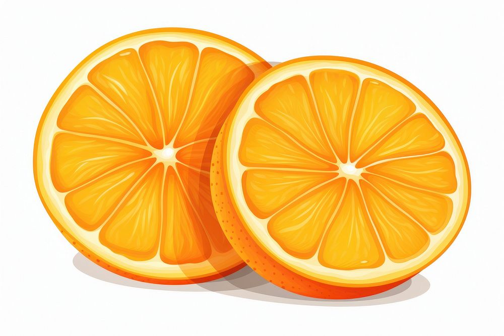 Fruit grapefruit orange lemon, digital paint illustration. AI generated image