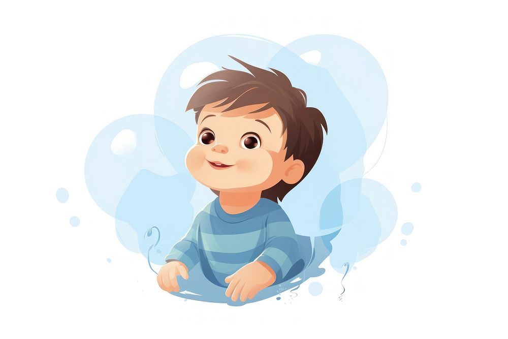 Baby portrait cartoon child. AI generated Image by rawpixel.