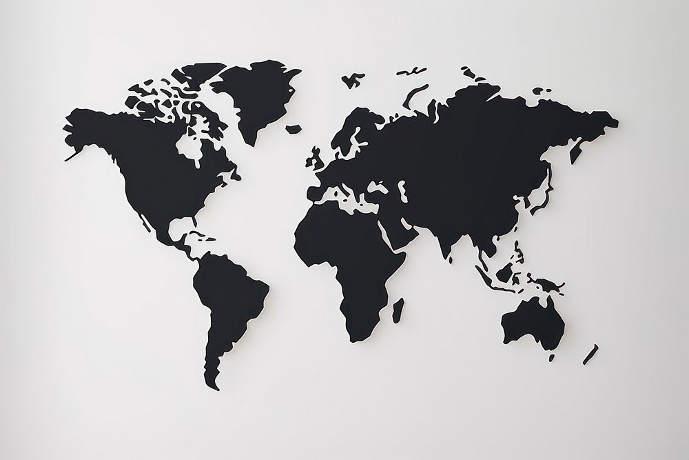 Map world black topography. AI generated Image by rawpixel.