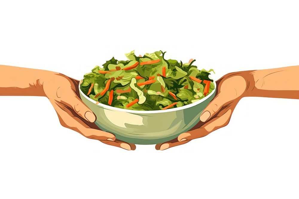 Salad food bowl hand. AI generated Image by rawpixel.