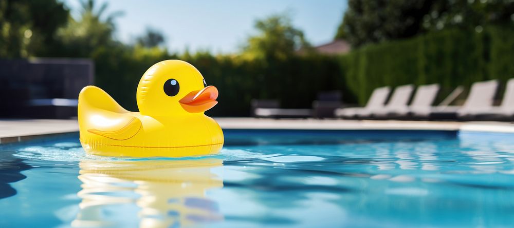 Swimming outdoors duck pool. AI generated Image by rawpixel.