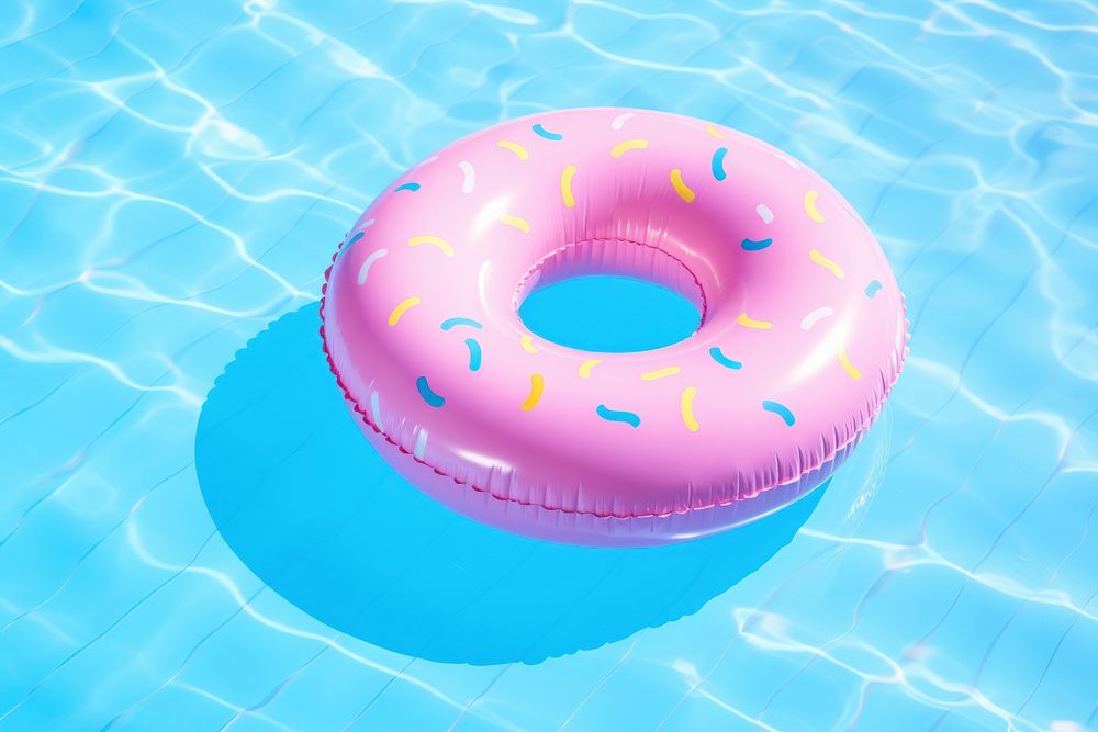 Inflatable swimming donut pool. 