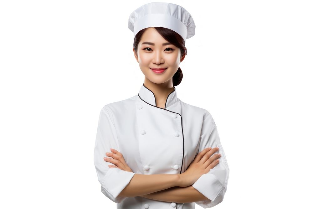 Chef female adult white background. AI generated Image by rawpixel.