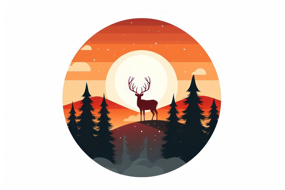Circle antler deer tranquility. AI generated Image by rawpixel.
