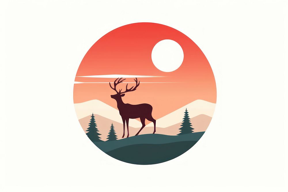 Circle mammal animal deer. AI generated Image by rawpixel.