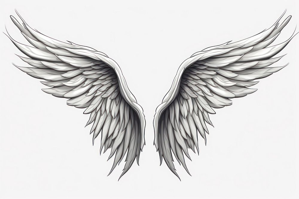 Drawing sketch angel line. AI generated Image by rawpixel.