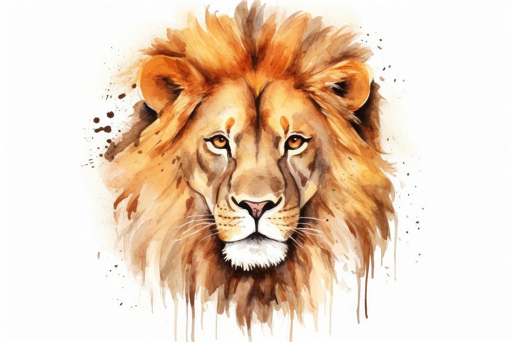 Mammal animal lion white background. 