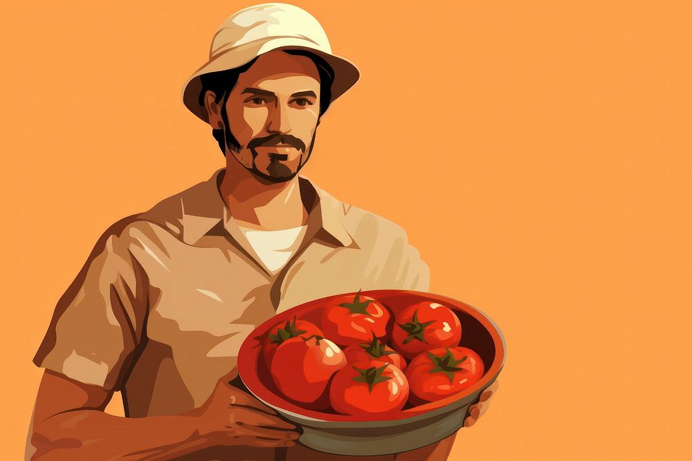 Tomato vegetable portrait holding. AI generated Image by rawpixel.