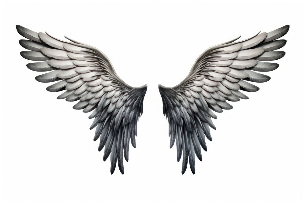 Flying bird wing white background. AI generated Image by rawpixel.