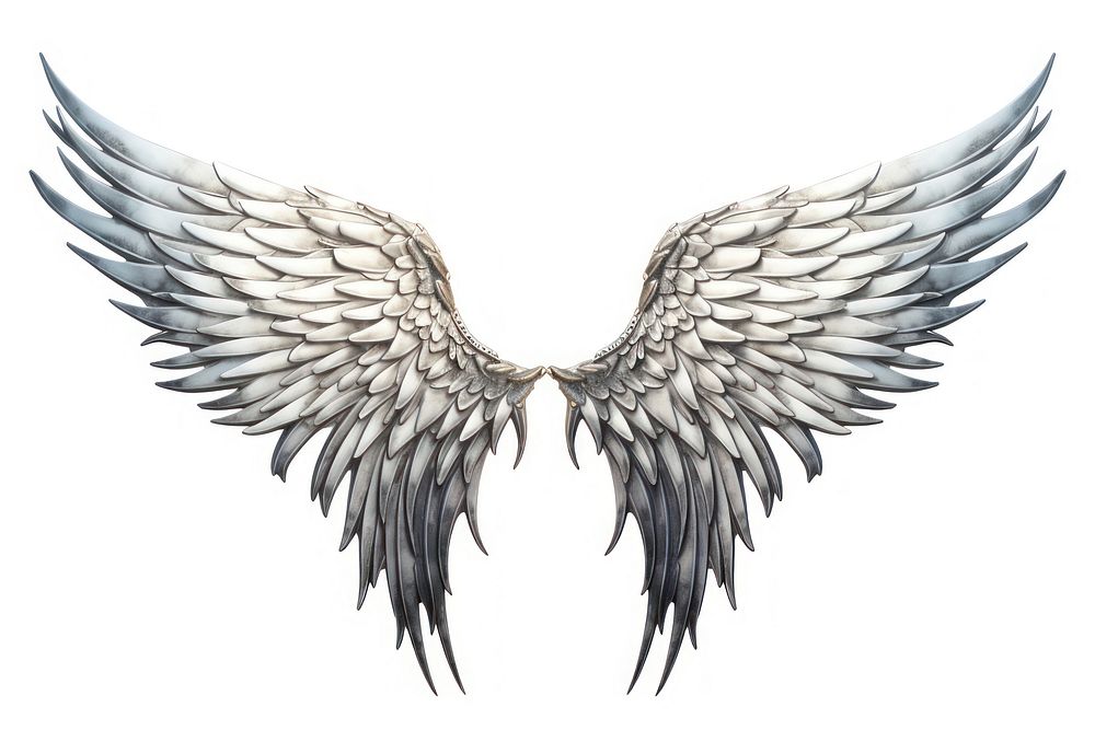 Angel bird wing white background. AI generated Image by rawpixel.