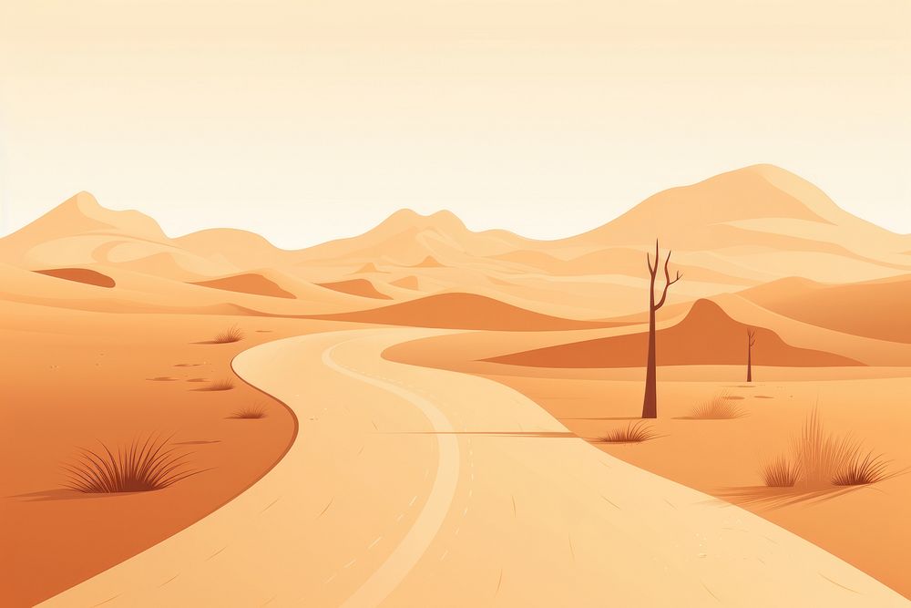 Desert landscape outdoors nature. AI generated Image by rawpixel.