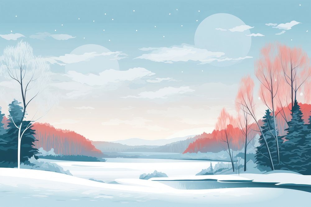 Landscape winter outdoors nature. AI generated Image by rawpixel.