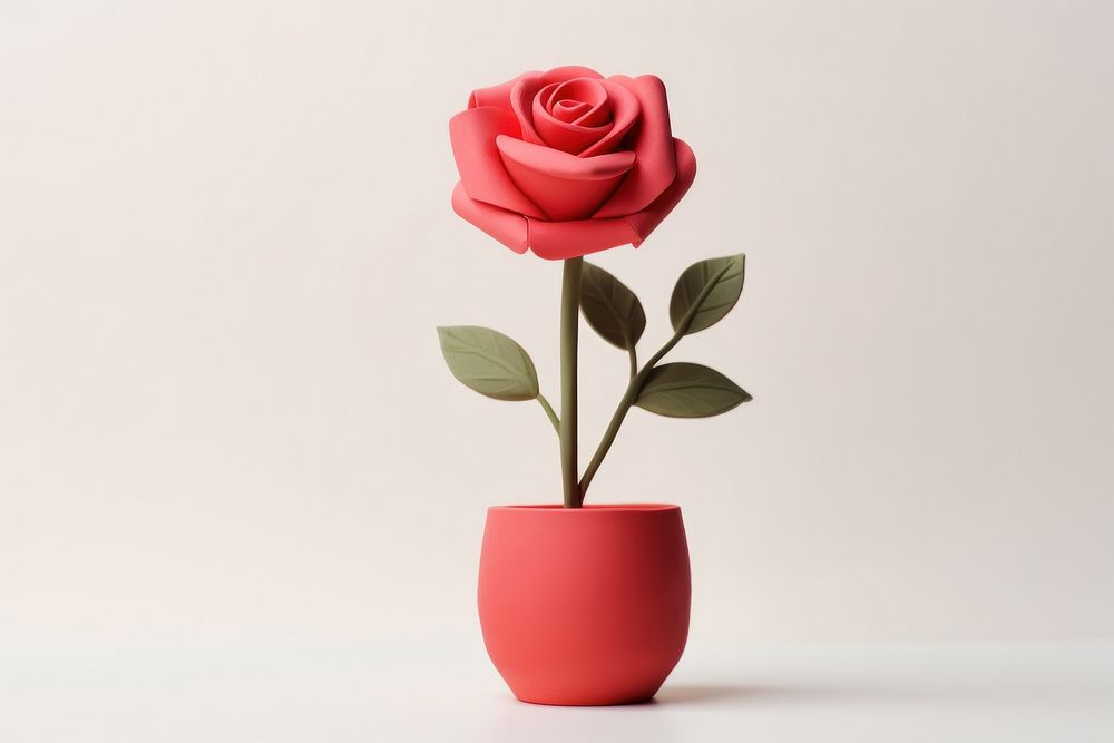 Rose blossom pottery flower. AI generated Image by rawpixel.