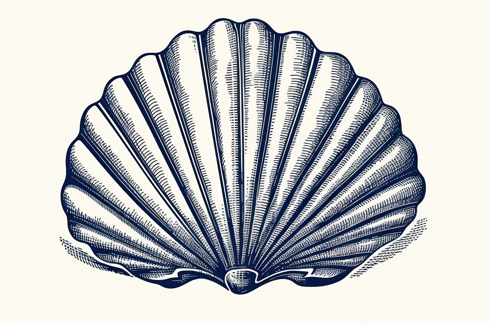 Drawing sketch shell clam. AI generated Image by rawpixel.