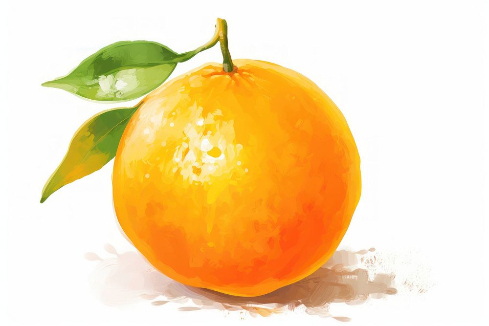 Fruit grapefruit orange plant, digital paint illustration. AI generated image
