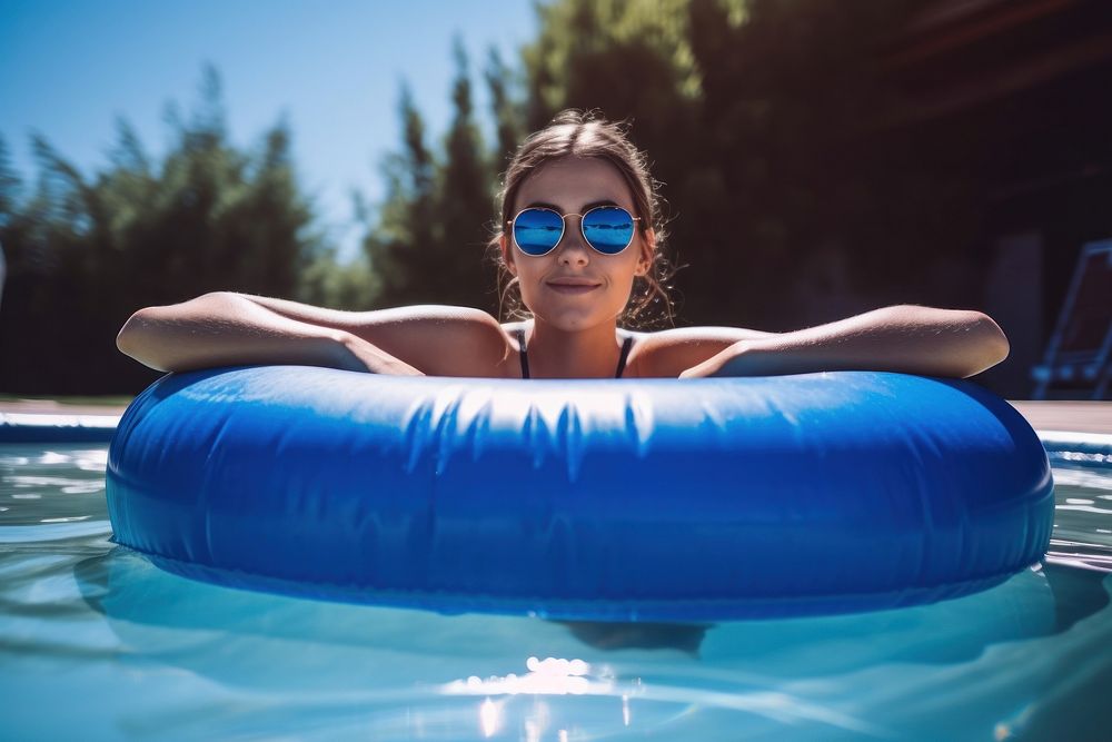 Sunglasses sunbathing recreation swimwear. AI generated Image by rawpixel.