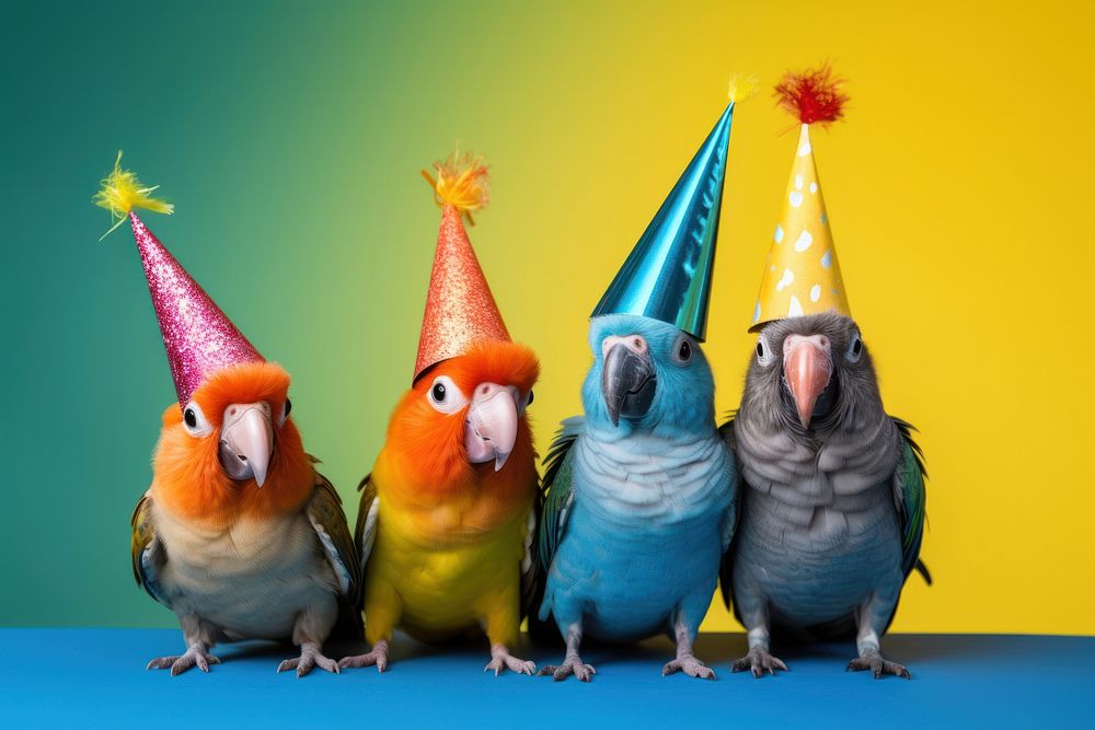 Bird animal parrot party. 