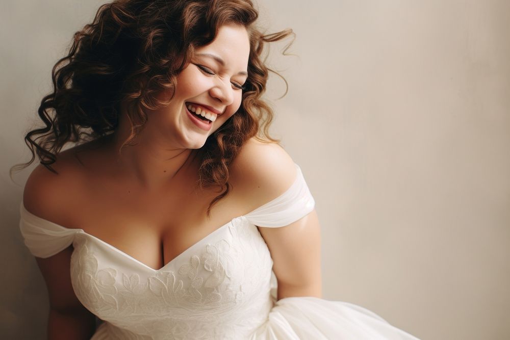 Bride smile laughing fashion. AI generated Image by rawpixel.