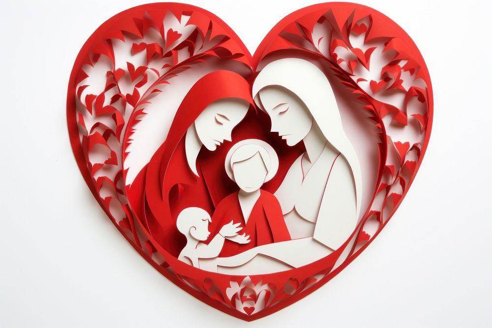 Heart family adult baby. AI generated Image by rawpixel.