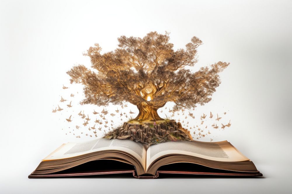 Tree book publication bonsai. AI generated Image by rawpixel.