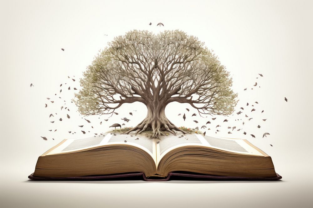 Book tree publication plant. AI generated Image by rawpixel.