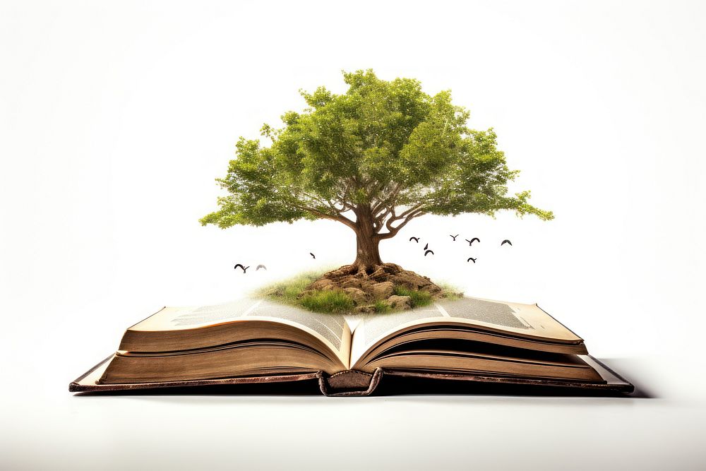Tree book publication plant. AI generated Image by rawpixel.