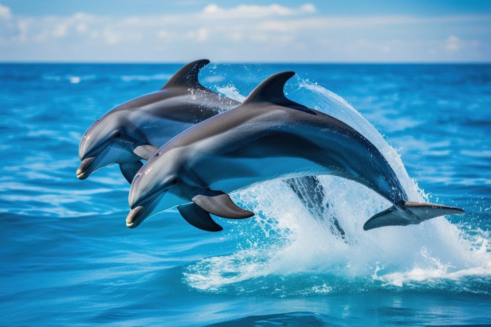 Dolphin animal mammal fish. AI generated Image by rawpixel.