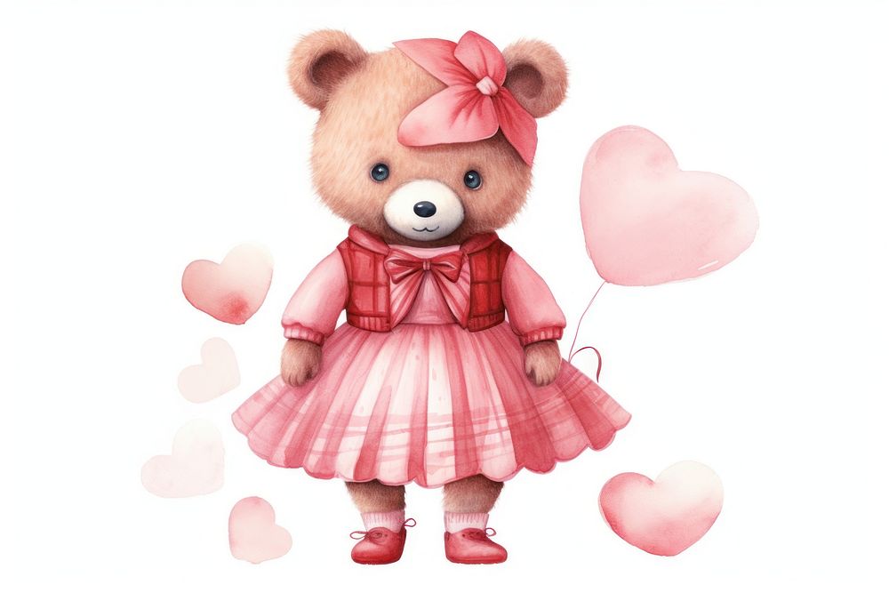 Doll pink bear toy. 