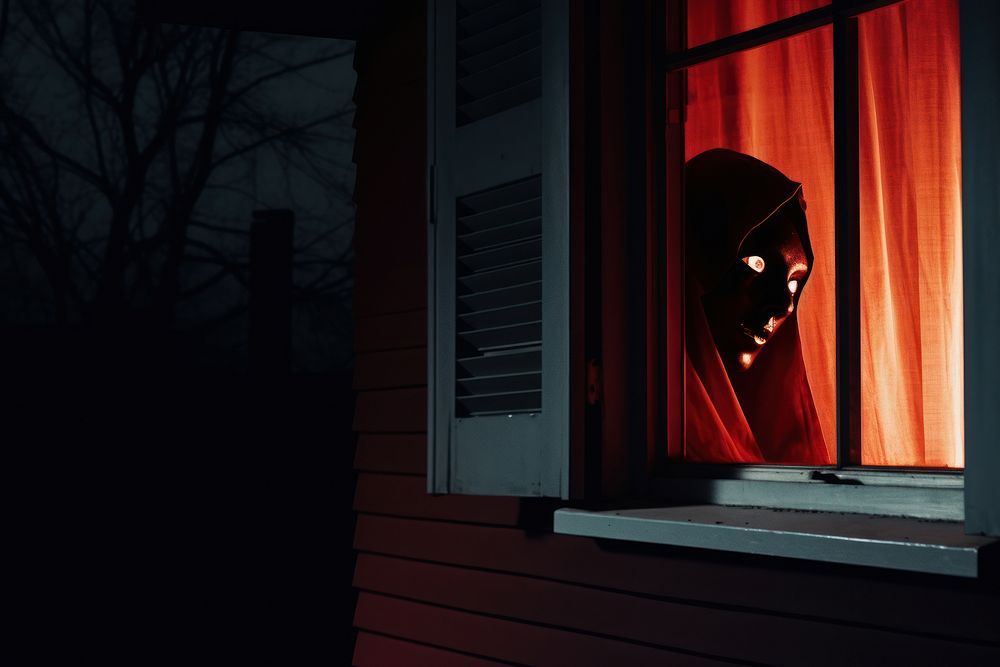 Horror window hiding light. AI generated Image by rawpixel.