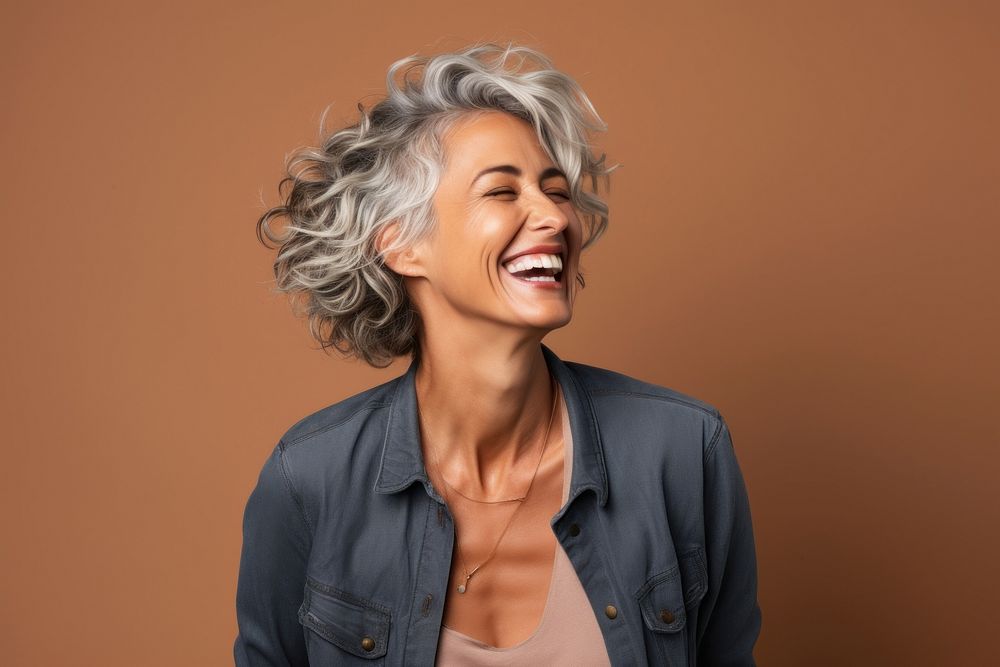 Laughing smile adult woman. AI generated Image by rawpixel.