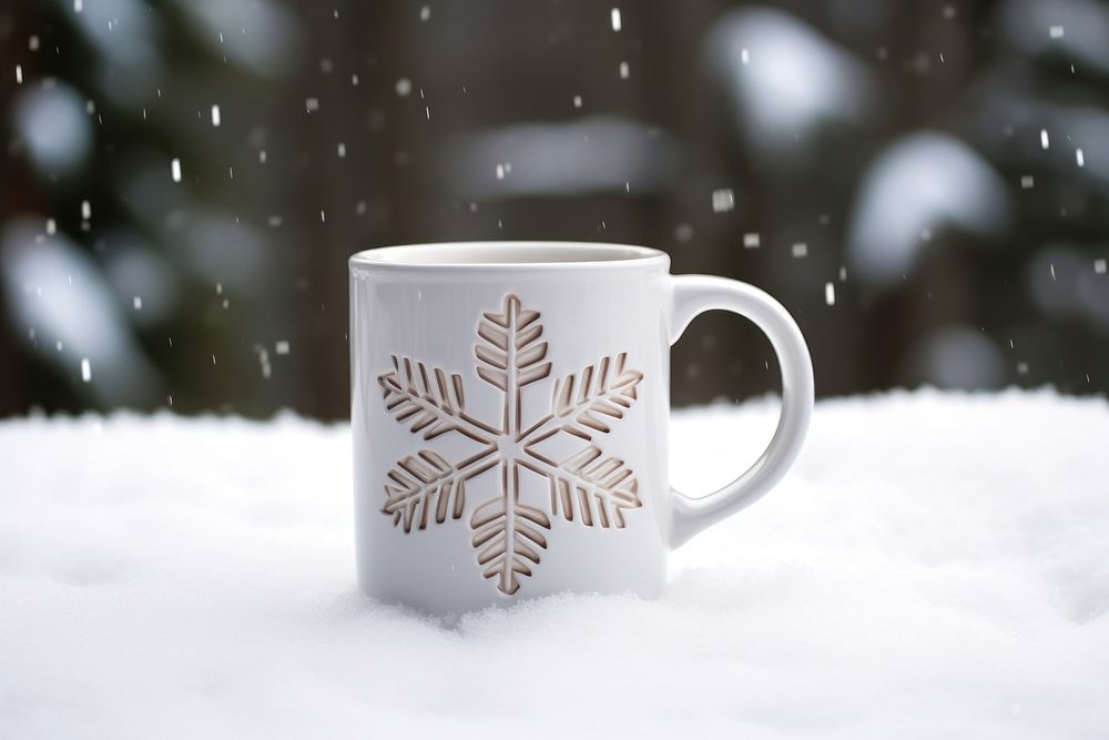 Snow cup snowflake coffee. AI generated Image by rawpixel.