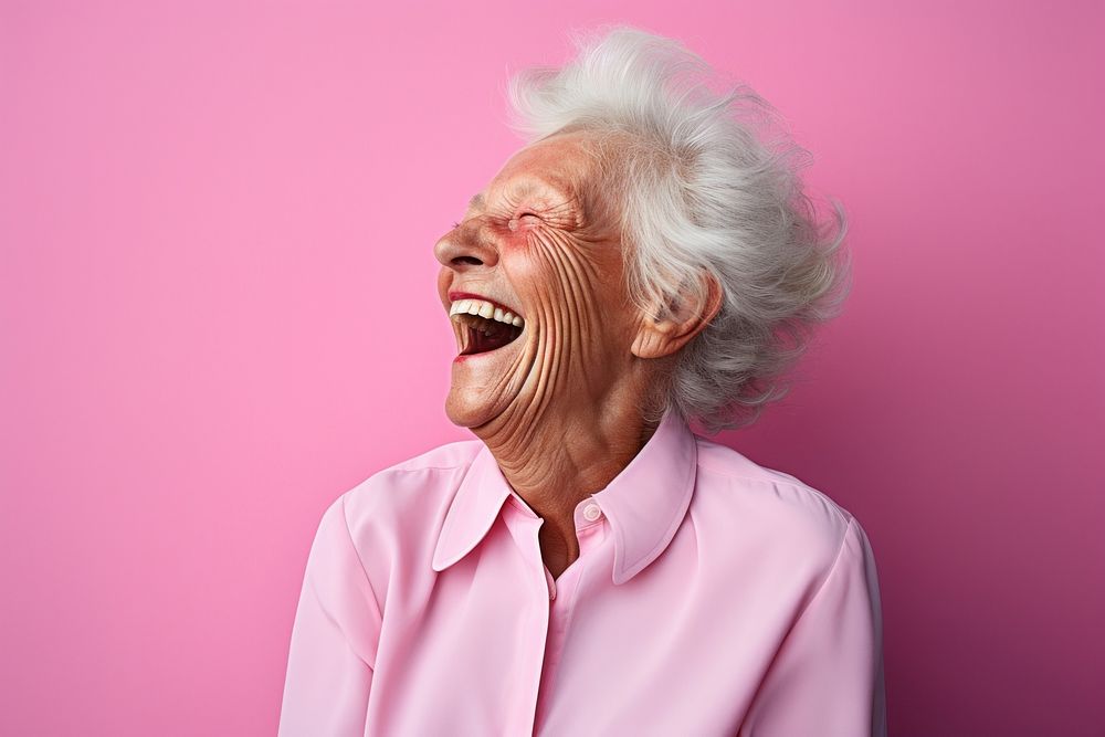 Laughing adult woman retirement. AI generated Image by rawpixel.
