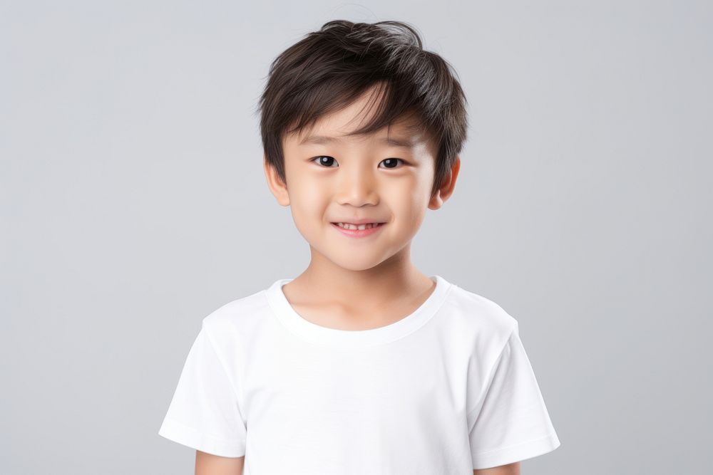 Portrait t-shirt smiling child. AI generated Image by rawpixel.