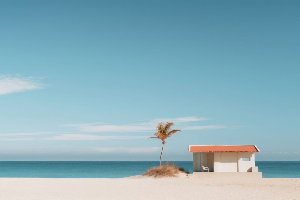 Beach architecture outdoors horizon. AI generated Image by rawpixel.