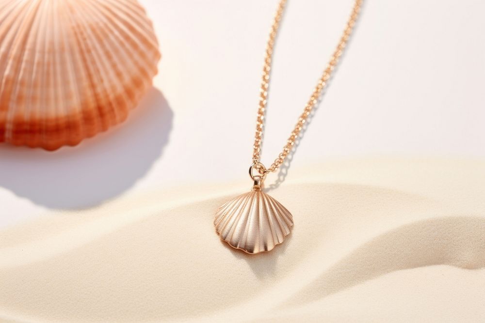Seashell necklace pendant jewelry. AI generated Image by rawpixel.