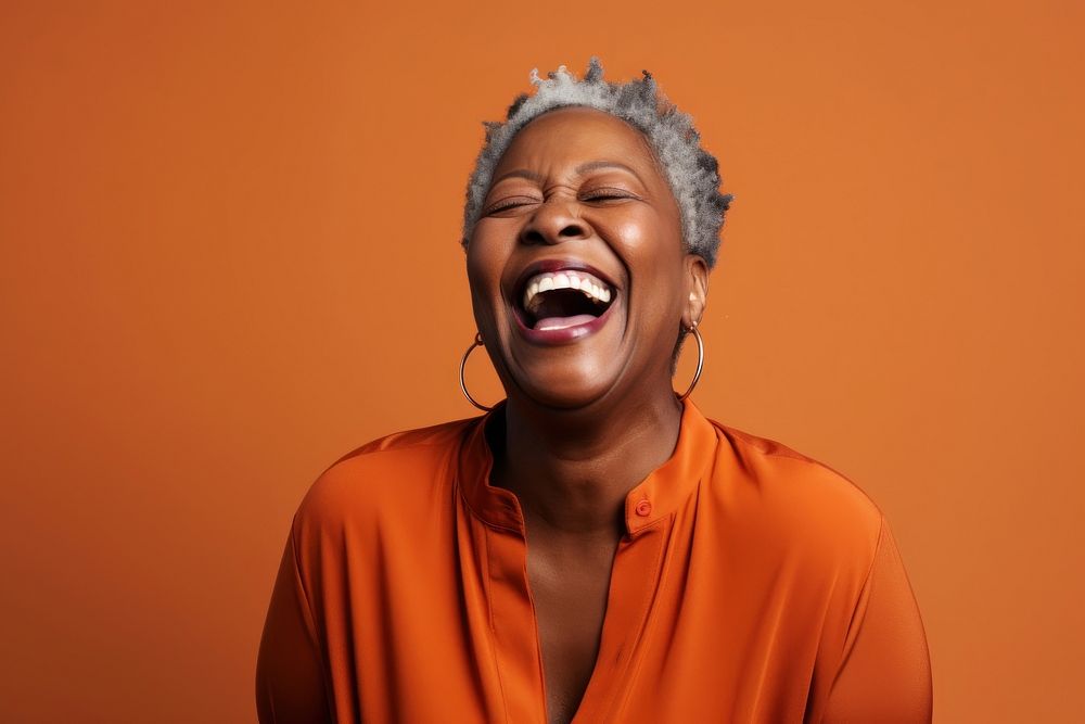 Laughing adult woman happiness. AI | Free Photo - rawpixel