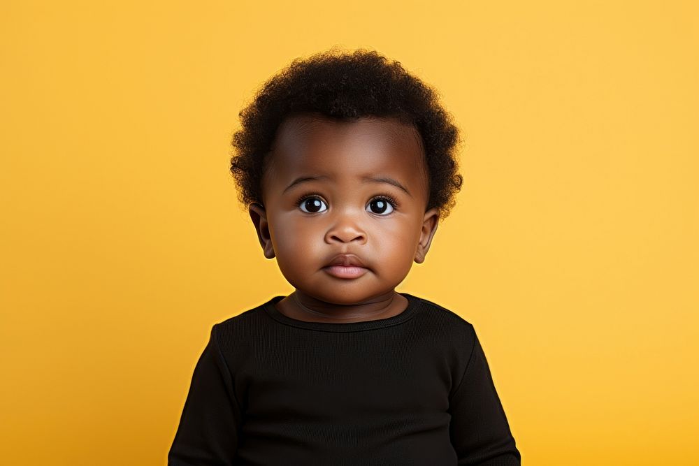 Baby portrait black photo. AI generated Image by rawpixel.