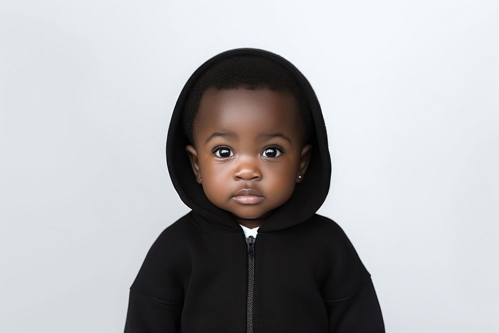 Baby sweatshirt portrait black. AI generated Image by rawpixel.