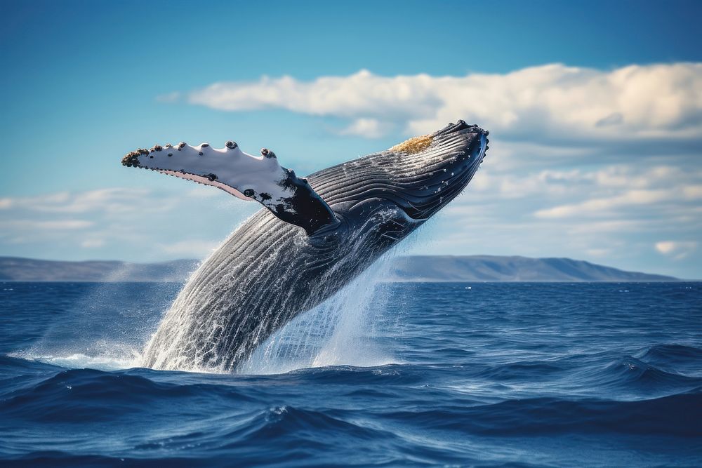 Whale animal mammal ocean. AI generated Image by rawpixel.