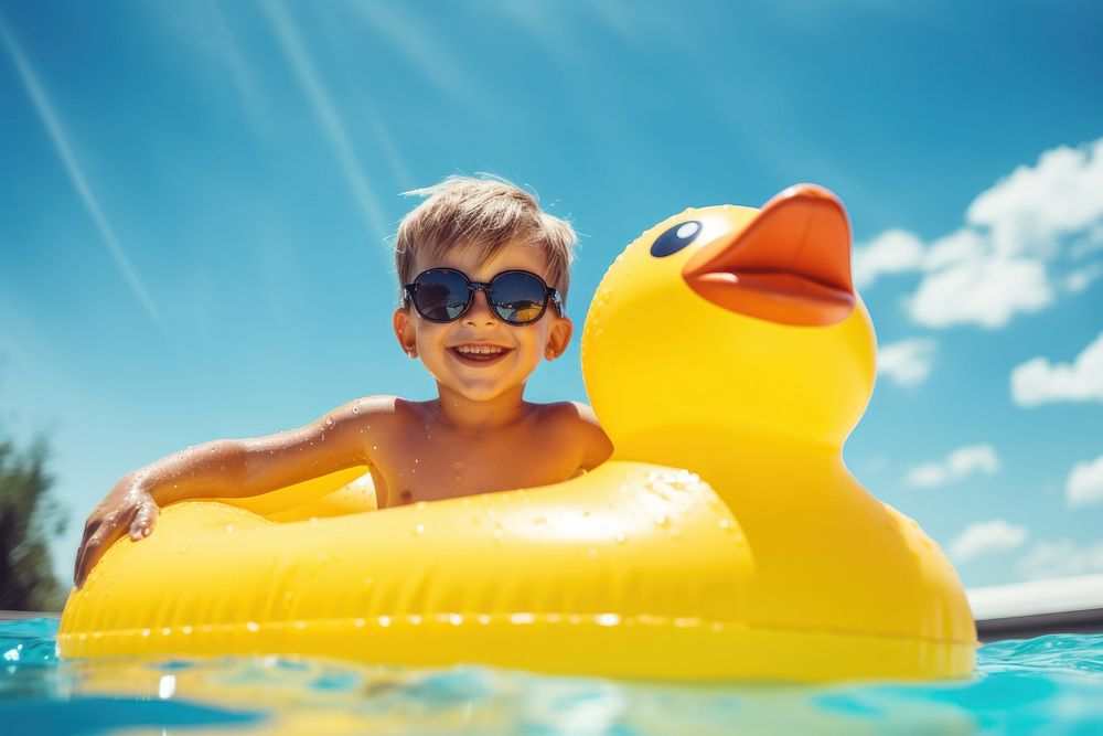 Summer sunglasses inflatable swimming. AI generated Image by rawpixel.