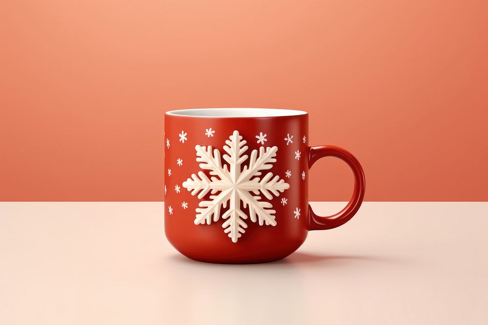 Cup snowflake drink mug. AI generated Image by rawpixel.