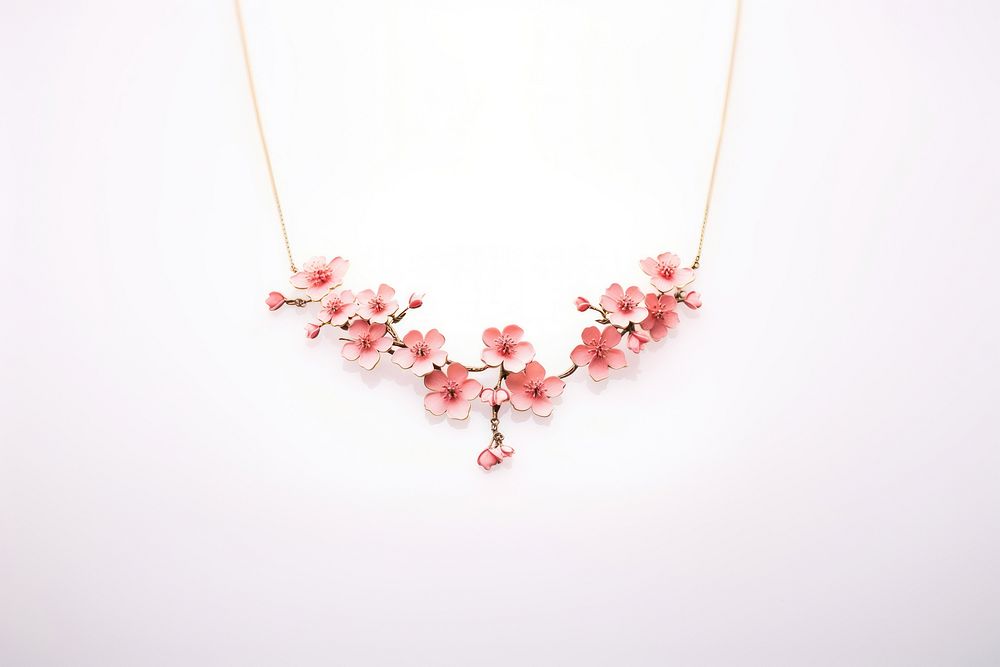 Necklace jewelry blossom flower. AI generated Image by rawpixel.
