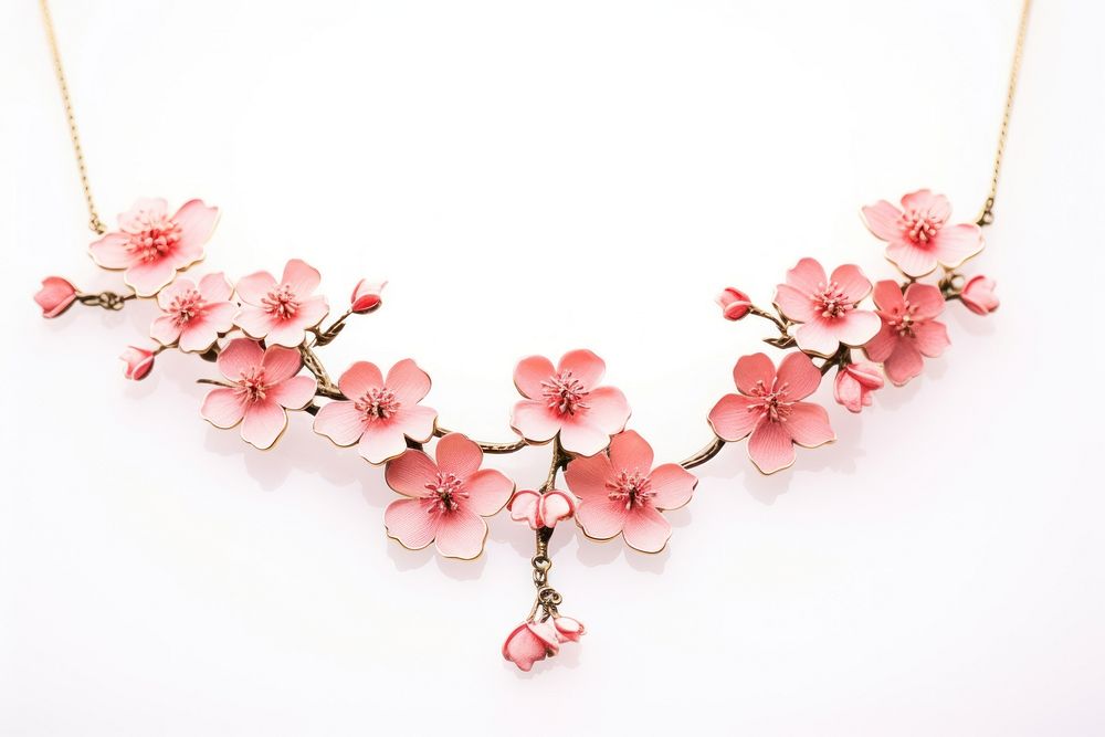 Necklace blossom jewelry flower. AI generated Image by rawpixel.