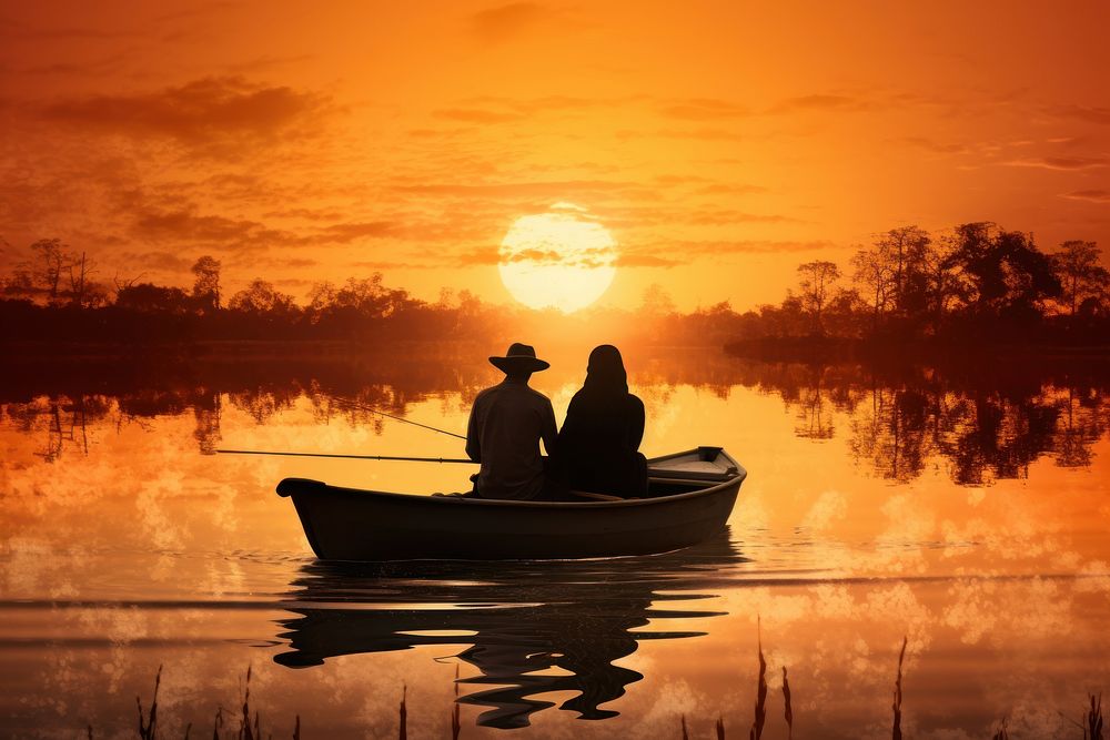 Boat outdoors vehicle fishing. AI generated Image by rawpixel.
