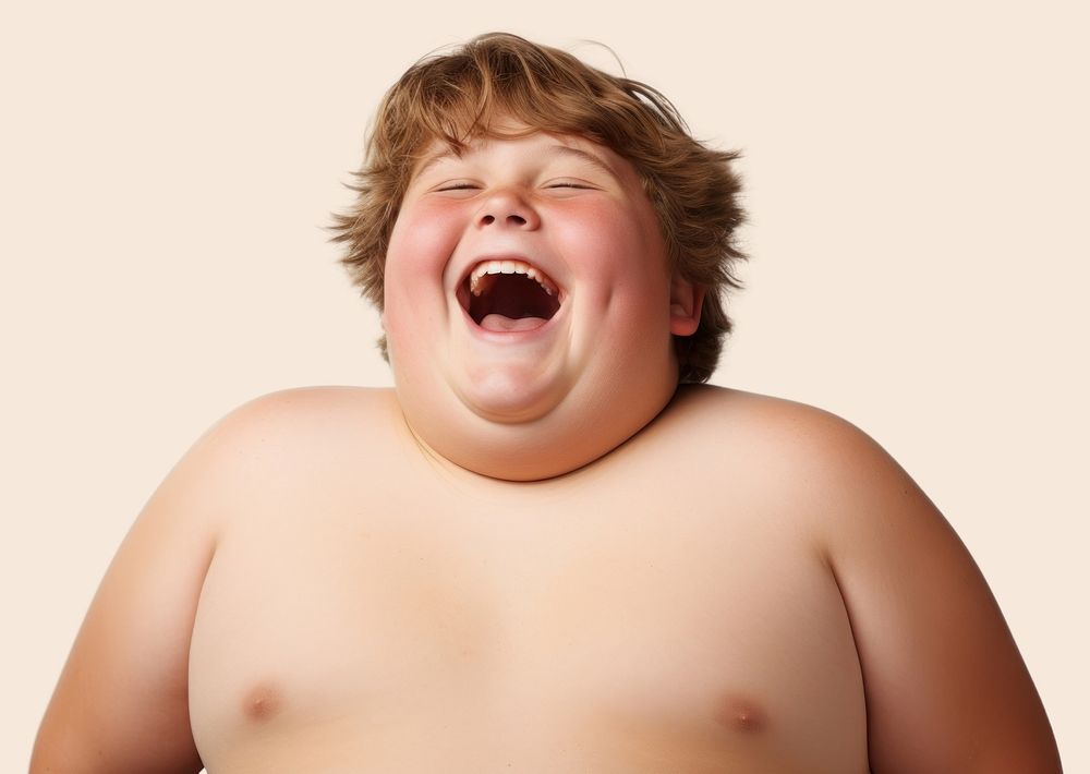 Laughing barechested happiness shouting. AI generated Image by rawpixel.