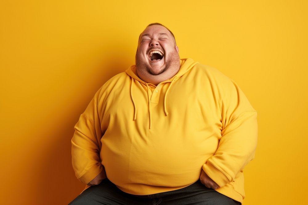 Laughing adult sweatshirt happiness. AI generated Image by rawpixel.