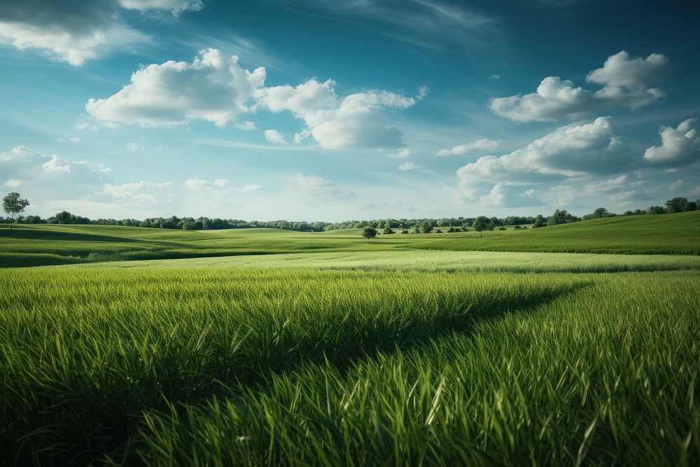 Field landscape grassland outdoors. 