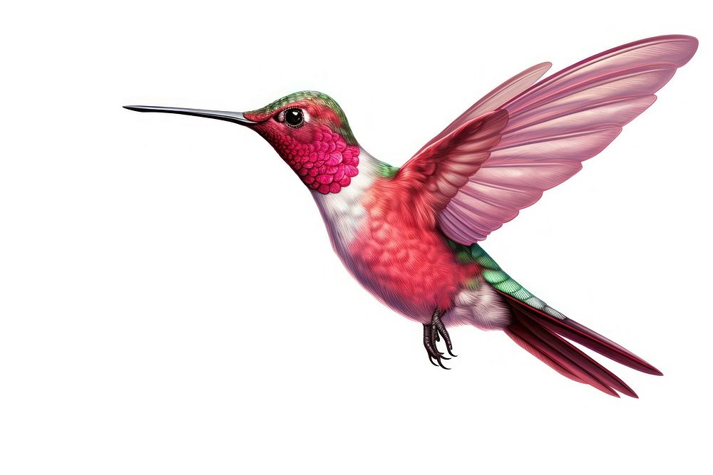 Hummingbird animal beak white background. AI generated Image by rawpixel.