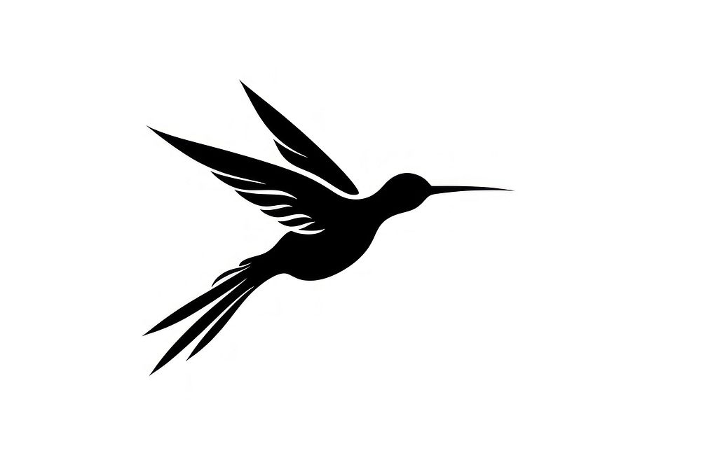 Hummingbird silhouette animal flying. 