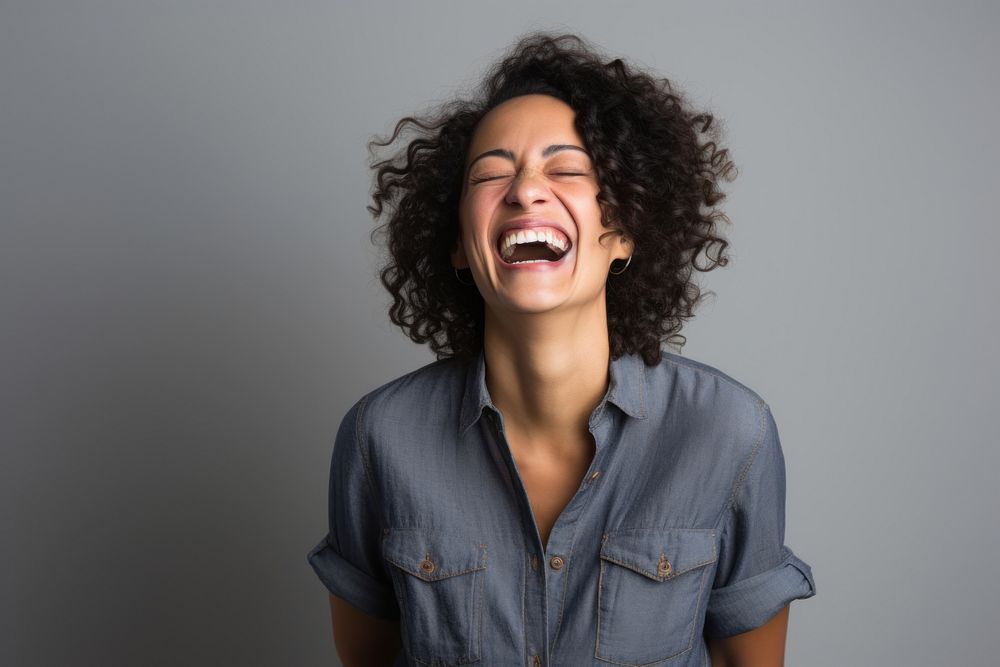 Laughing smile adult woman. AI generated Image by rawpixel.